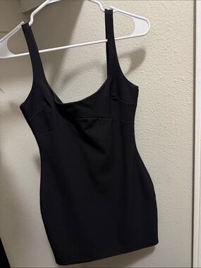 Zara Black Square-Neck Mini Dress